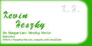 kevin heszky business card